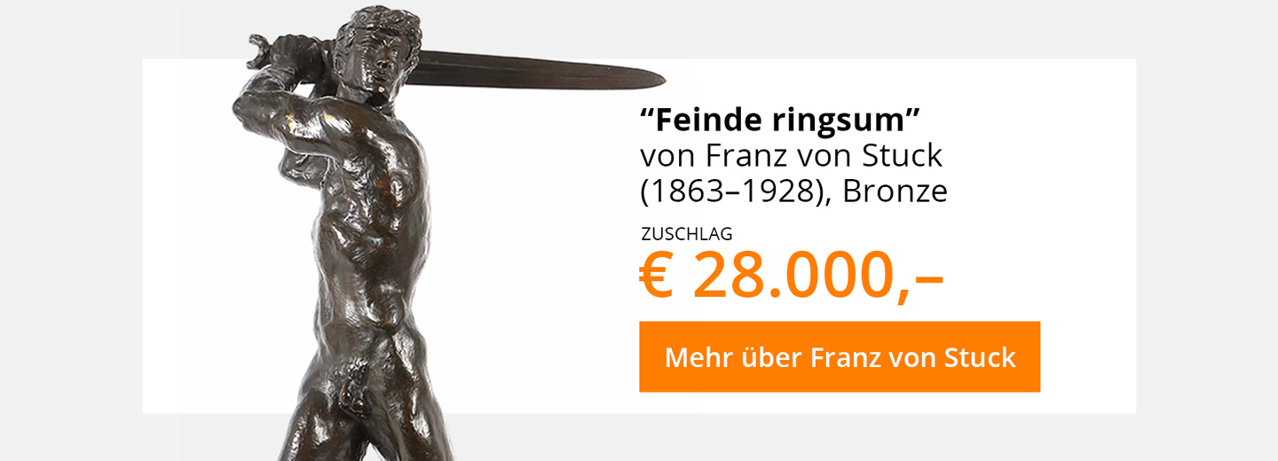 "Feinde rings um" von Franz von Stuck wurde im Auktionshaus Yves Siebers in Stuttgart versteigert.