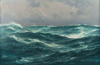 Claus Bergen, Die Wellenberge des Atlantiks, Gemälde