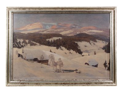 Karl Biese, Schneelandschaft im Schwarzwald, Gemälde