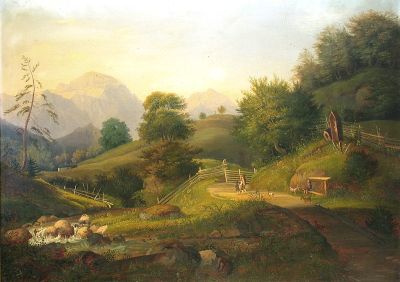 Felix Bockhorni, Berglandschaft, Gemälde
