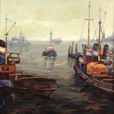 Heinz-Jürgen Breyer, Bremer Hafen, Gemälde