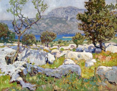 Ota Bubenicek, Dalmatinische Landschaft, Gemälde