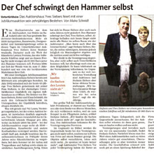 Die Stuttgarter Zeitung berichtet 2012 über den Auktionator Yves Siebers im Auktionshaus Yves Siebers in Stuttgart.