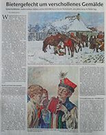 Bericht über das Gemälde "Bei der Rast" von Józef Chelmonski, das im Auktionshaus Yves Siebers in Stuttgart versteigert wurde.